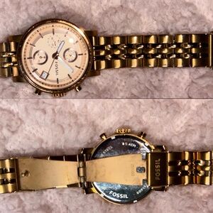 Fossil Gold Watch with White Dial